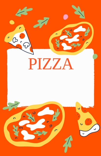 Modèle de visuel Delicious Pizza with Cooking Ingredients - Recipe Card