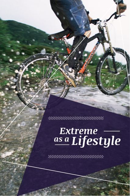 Extreme Sport inspiration Cyclist in Mountains Tumblr Modelo de Design