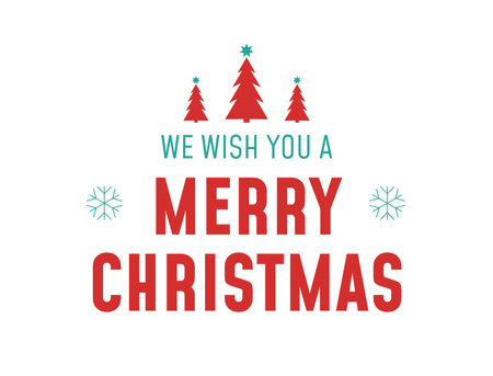 Platilla de diseño Christmas Cheers with Minimalistic Holiday Trees Postcard 4.2x5.5in