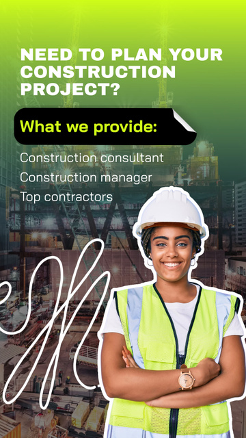Construction Services and Project Management Instagram Video Story Šablona návrhu