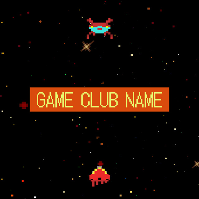 Lovely Game Club Promotion With Spaceships Animated Logo Tasarım Şablonu
