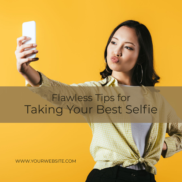 Designvorlage How to Take Your Best Selfie für Instagram