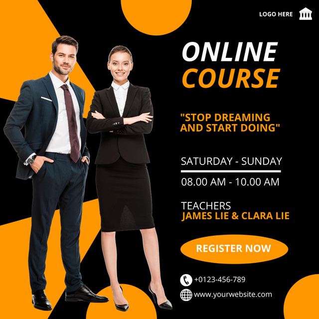Online Course Promotion with Coachers Instagram tervezősablon