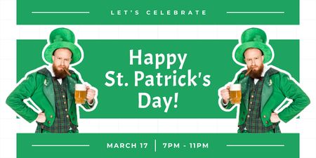 Happy St. Patrick's Day Greeting Twitter Design Template