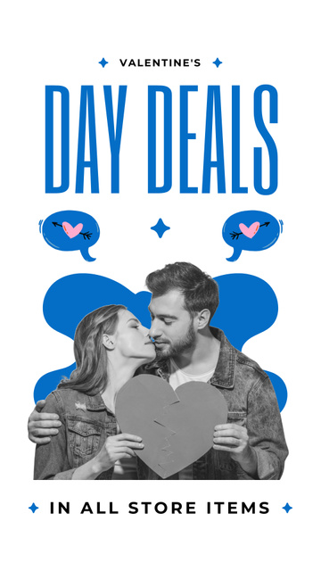 Valentine's Day Deals In Store For Sweethearts Instagram Video Story Modelo de Design