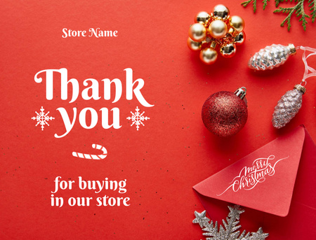 Plantilla de diseño de Gracias por las compras navideñas Postcard 4.2x5.5in 