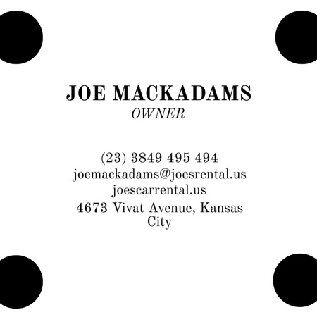 Contact Information of Owner of Company Square 65x65mm Design Template