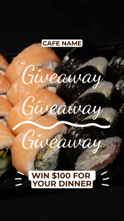 Ontwerpsjabloon van TikTok Video van Giveaway Offer of Delicious Sushi