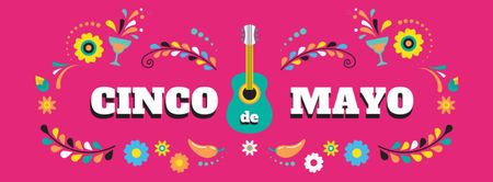 Designvorlage Cinco de Mayo Urlaub für Facebook cover