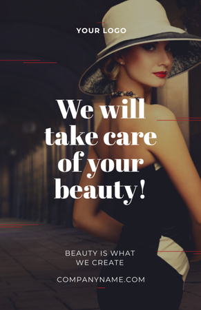 Ontwerpsjabloon van Invitation 5.5x8.5in van Ambitious Quote About Care Of Beauty