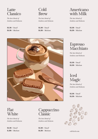 Coffee Menu Announcement Menu Design Template