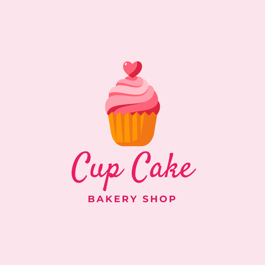 Ontwerpsjabloon van Logo 1080x1080px van Tasty Bakery Ad Showcasing Yummy Cupcake