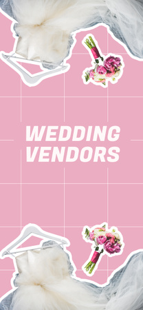Template di design Abito da sposa su appendiabiti e bouquet da sposa Snapchat Geofilter