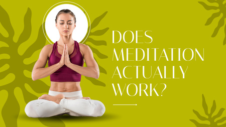 Concentrated Woman in Lotus Pose Doing Meditation Youtube Thumbnail Design Template