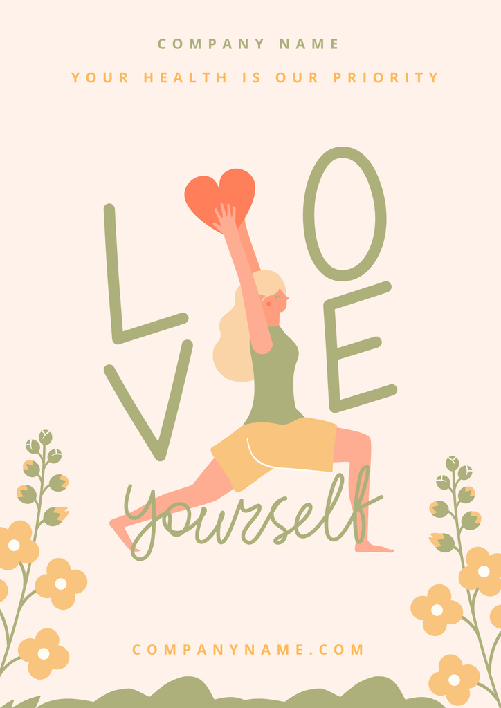 Plantilla de diseño de Love yourself Poster 