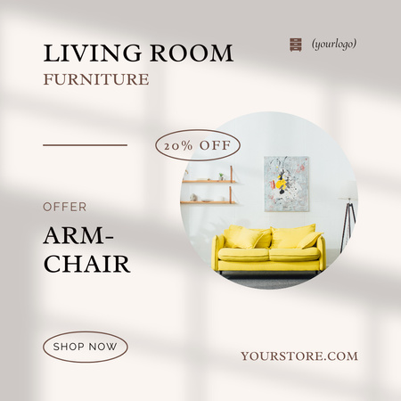 Living Room Furniture Ad Instagram Design Template
