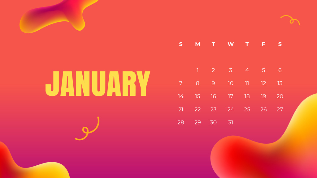 Template di design Illustration of Abstract Figures on Gradient Calendar