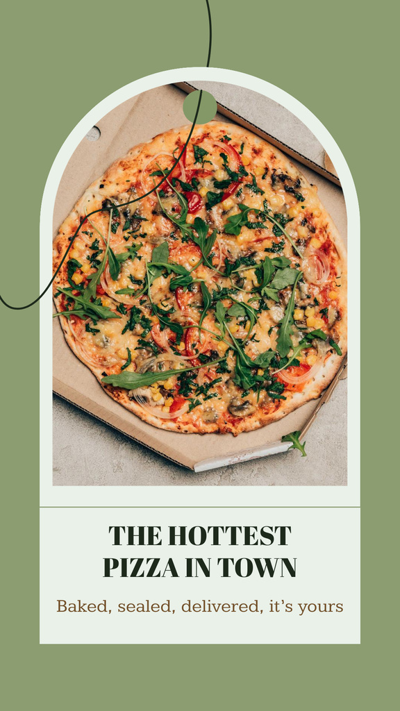 Designvorlage The Hottest Pizza in Town für Instagram Story