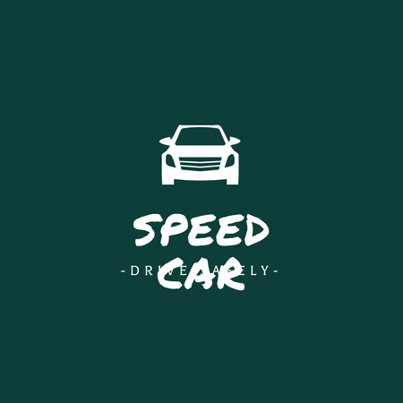 Ad of Car Store with Green Illustration Logo Modelo de Design