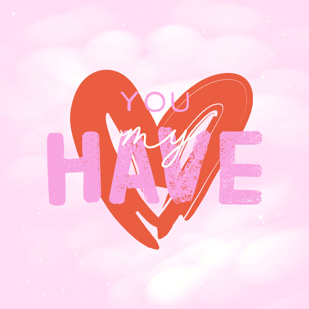 Designvorlage Valentine's Day Greeting with Red Heart für Instagram