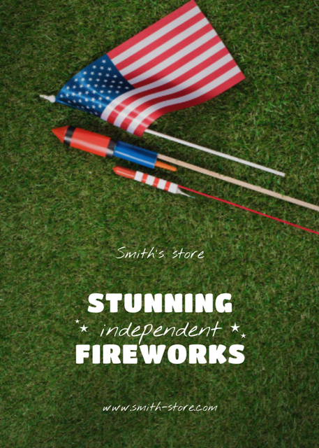 Ontwerpsjabloon van Postcard 5x7in Vertical van Stunning Independent Fireworks Sale