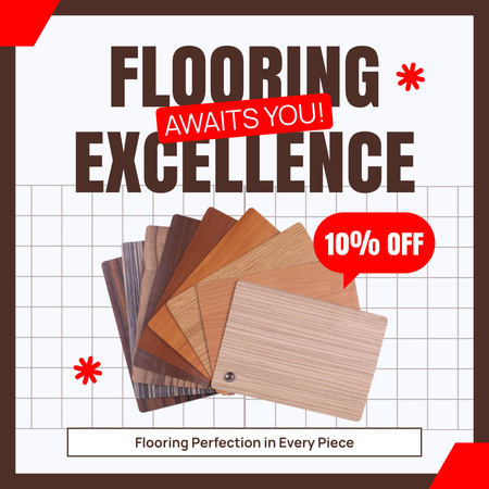 Offer of Excellent Flooring Services with Discount Instagram AD Design Template