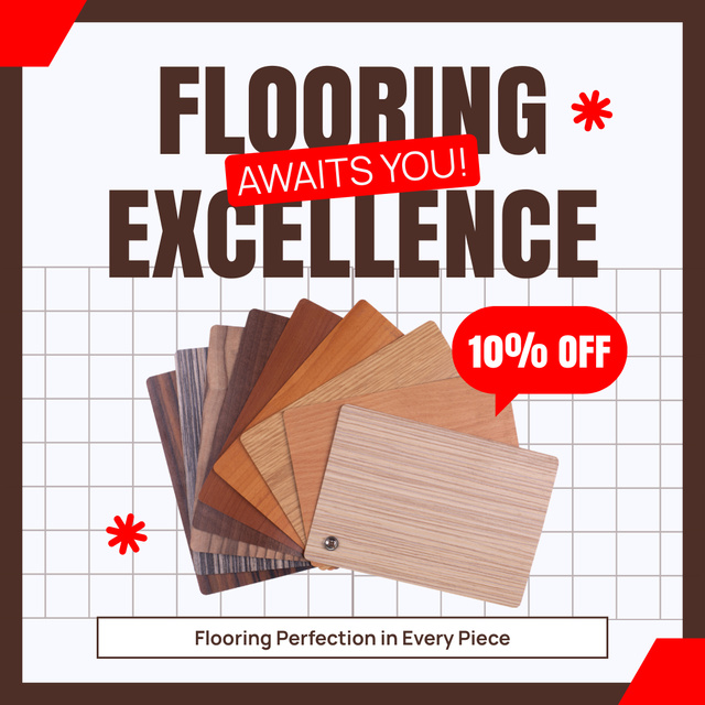 Designvorlage Offer of Excellent Flooring Services with Discount für Instagram AD