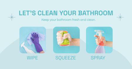Kylpyhuoneen siivoustarjous Facebook AD Design Template