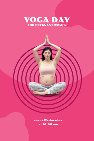 Yoga Day for Pregnant Women Announcement Invitation 6x9in Design Template