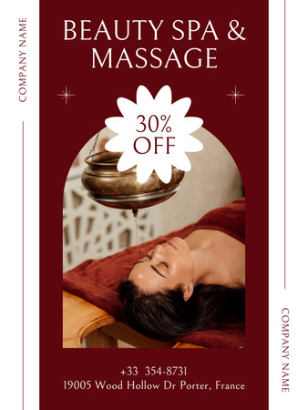 Ayurvedic Shirodhara Massage Poster US Design Template