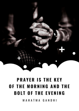 Hands Clasped in Religious Prayer Flayer Design Template