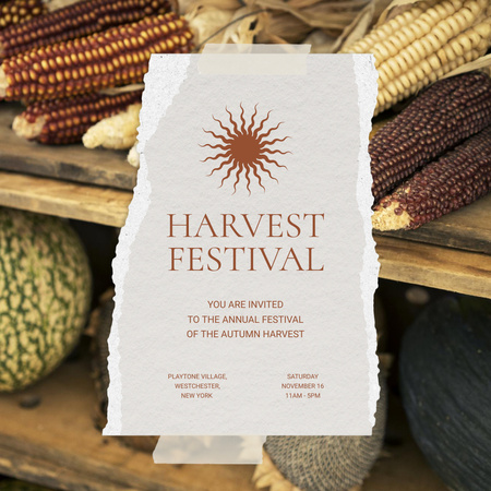 Autumn Harvest Festival Announcement Instagram Modelo de Design