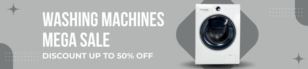 Plantilla de diseño de Washing Machines Mega Sale Grey Ebay Store Billboard 