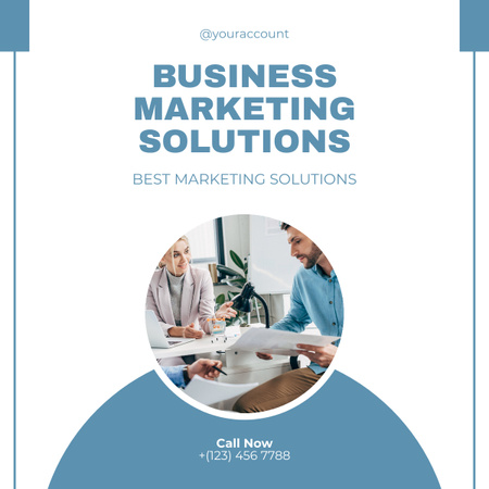 Platilla de diseño Business and Marketing Solutions Service Offer LinkedIn post