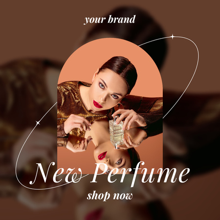 New Perfume Ad with Gorgeous Woman Instagram Design Template