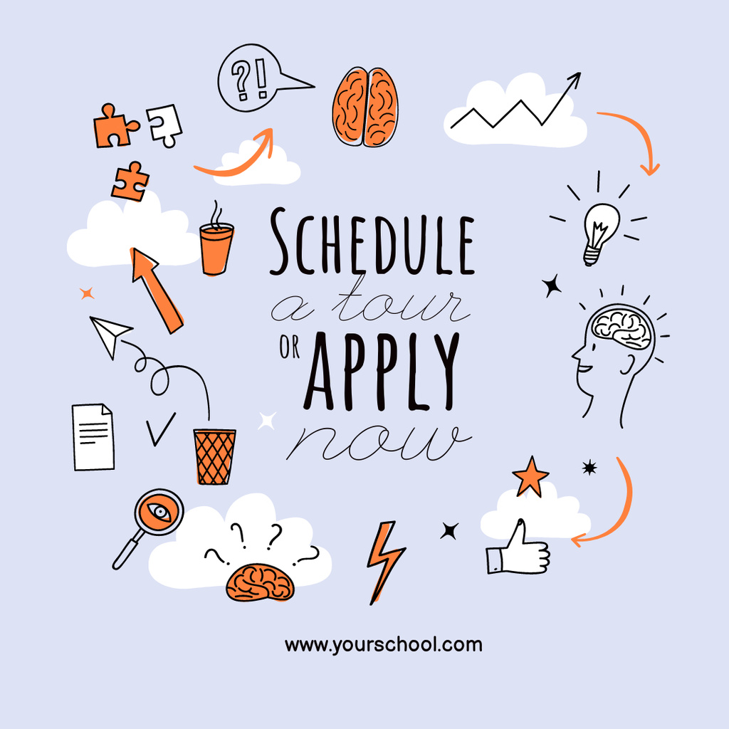 Plantilla de diseño de Schedule of School Apply Announcement Instagram 