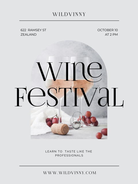 Wine Tasting Festival Announcement Poster 36x48in Design Template