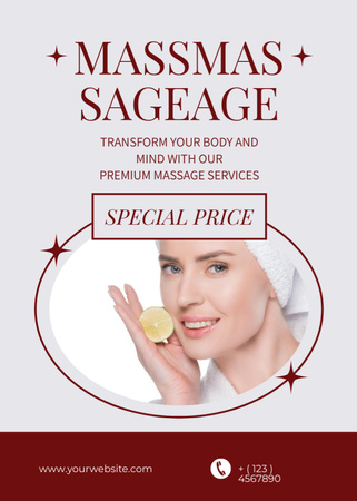 Designvorlage Massage Treatment Special Offer für Flayer