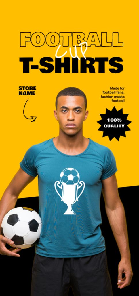 Football Team T-Shirts Sale Flyer DIN Large Design Template