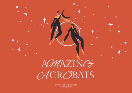 Designvorlage Fesselnde Ankündigung der Zirkusartistenshow mit Stars für Poster B2 Horizontal
