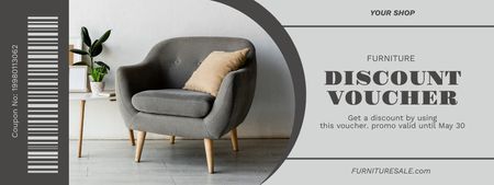 Furniture Discount Voucher Grey Coupon Design Template