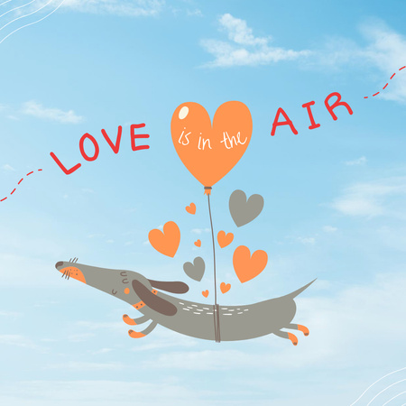 Designvorlage Cute Phrase with Funny flying Dog für Instagram