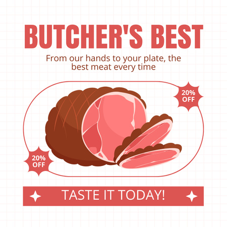 Discount on Butcher's Best Offers Instagram AD Design Template