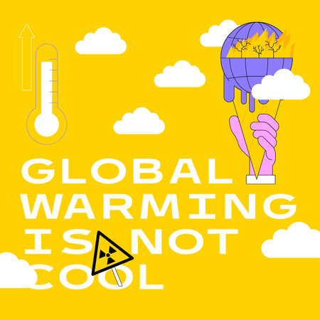 Ontwerpsjabloon van Animated Post van Bewustwording van het probleem van de opwarming van de aarde