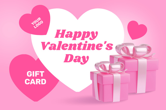 Gifts Offer on Valentine's Day Gift Certificate Design Template