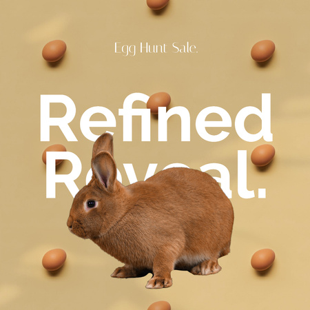 Egg hunt Sale with Easter Bunny Animated Post Šablona návrhu