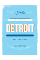 Warm Detroit Greetings with Blue Ornament