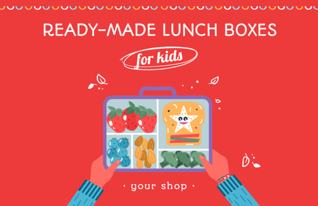 Seasonal School Food In Boxes Digital Promotion Flyer 5.5x8.5in Horizontal Design Template