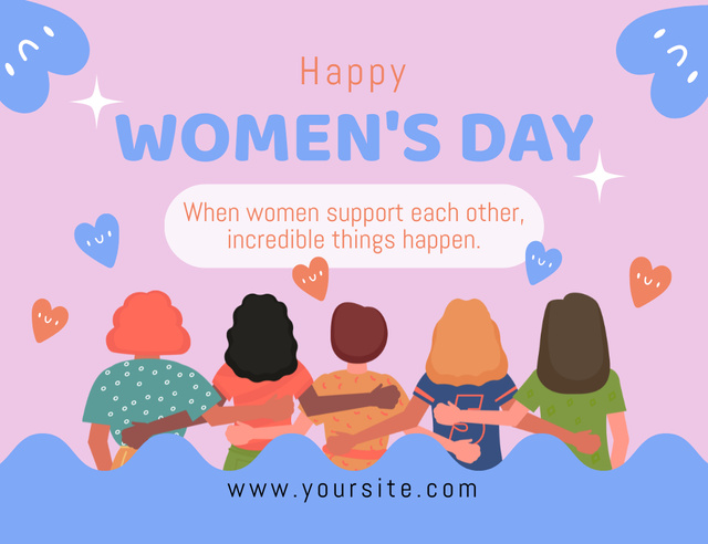 Ontwerpsjabloon van Thank You Card 5.5x4in Horizontal van Unity of Diverse Women