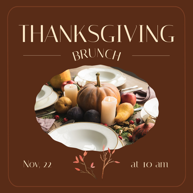 Template di design Generous Thanksgiving Brunch With Booking Table Service Animated Post